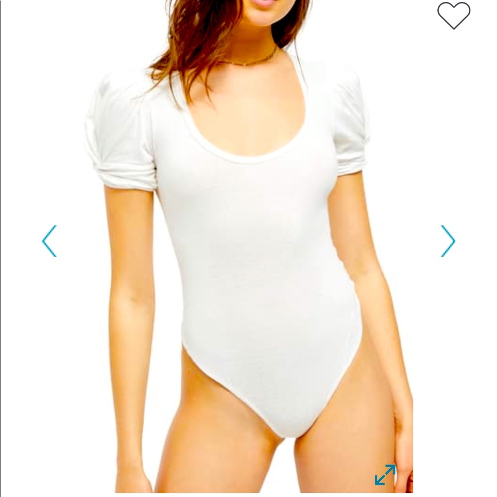 Free People Ava Puff Sleeve Bodysuit NWT!